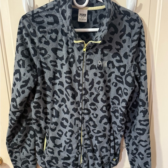 VS PINK Rare Leopard Print Full Zip Jacket- M - Picture 1 of 3